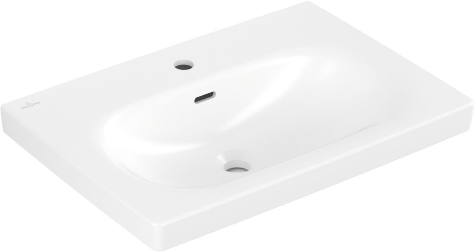 Villeroy & Boch Wandwaschbecken Skyla 650 mm Stone White CeramicPlus – Matt, rechteckig, mit Überlauf