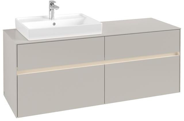Villeroy & Boch Collaro Waschtischunterschrank 1400 mm Truffle Grey mit LED-Beleuchtung