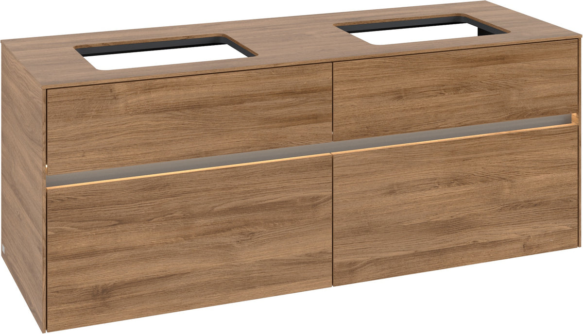 Villeroy & Boch Waschtischunterschrank Collaro C119 B0 1400 mm Kansas Oak mit Beleuchtung
