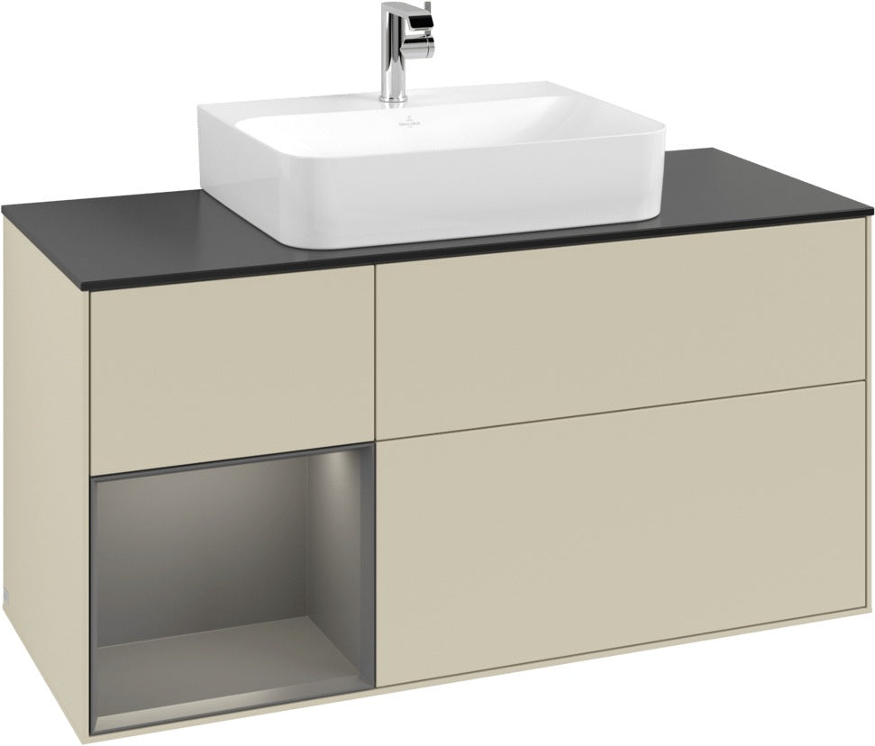 Villeroy & Boch Finion Waschbeckenunterschrank 1200 mm Glossy White mit Beleuchtung