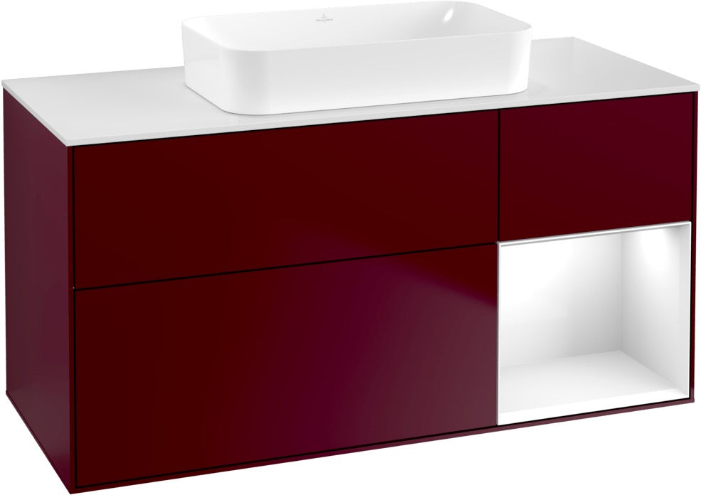 Villeroy & Boch Finion Waschtischunterschrank G711G Black Matt Lacquer 1200 mm mit Beleuchtung