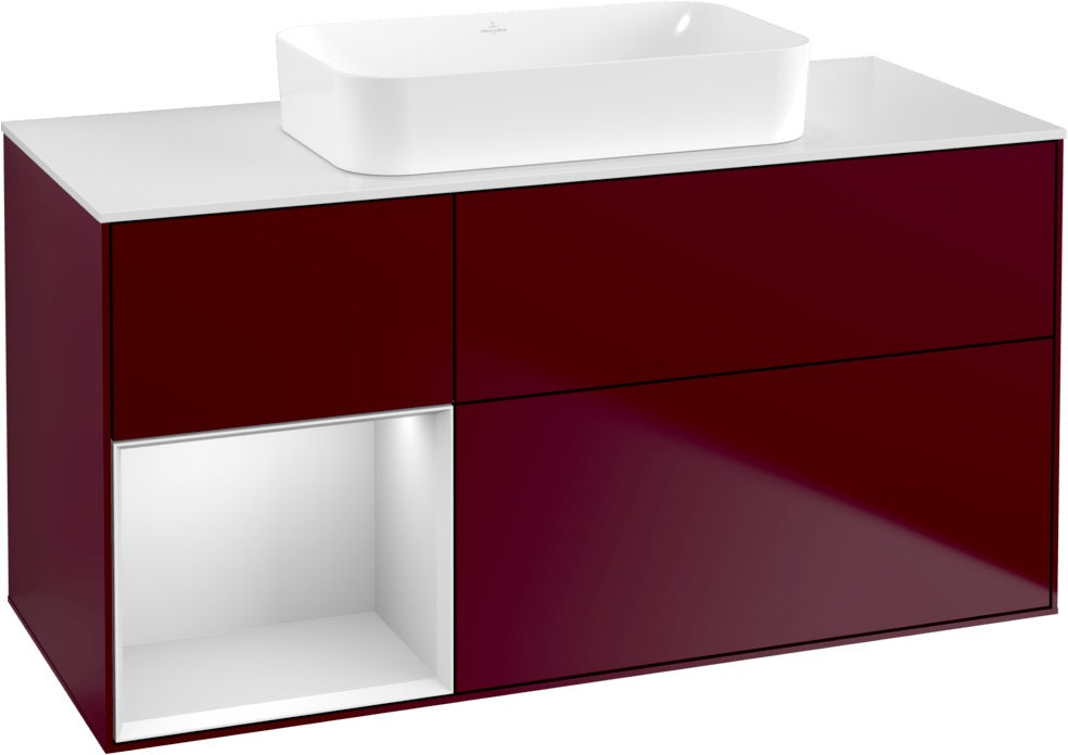 Villeroy & Boch Finion Waschbeckenunterschrank 1200 mm Walnut Veneer mit Beleuchtung