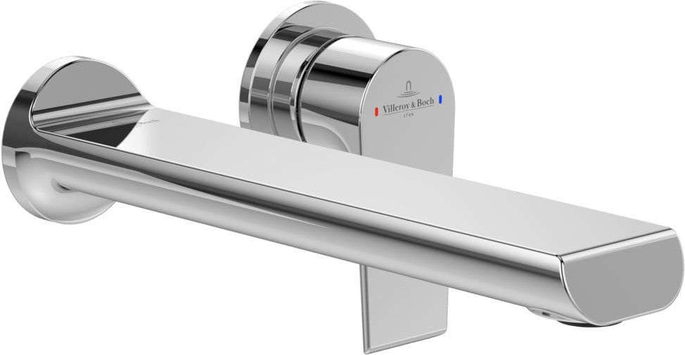 Villeroy & Boch Liberty Einhebel-Waschtischarmatur TVW10700800061 – Wandmontage, Chrom, AirPlus & AquaSmart