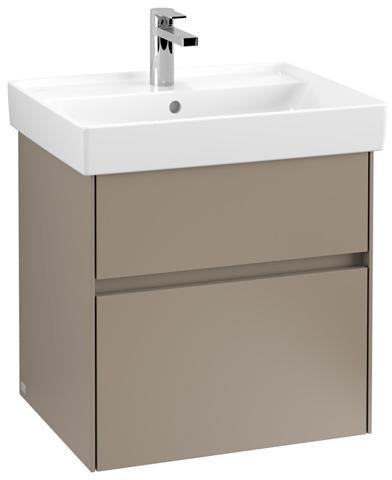 Villeroy & Boch Collaro Waschtischunterschrank mit LED-Beleuchtung, 554 mm, Black Matt Lacquer