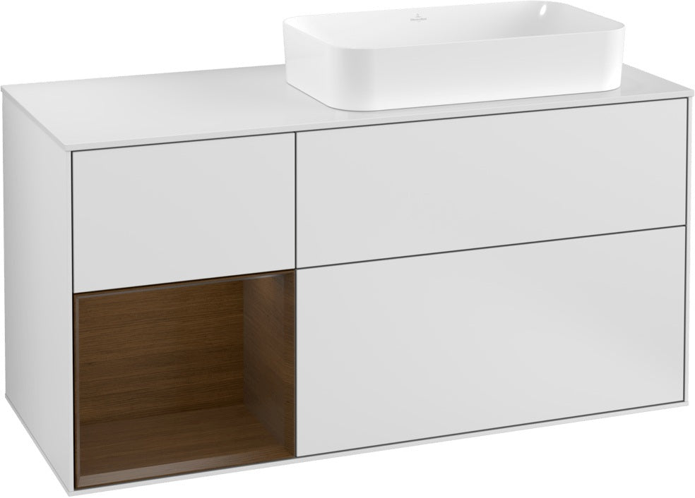 Villeroy & Boch Finion Waschbeckenunterschrank 1200 mm Glossy White Lacquer mit LED-Beleuchtung