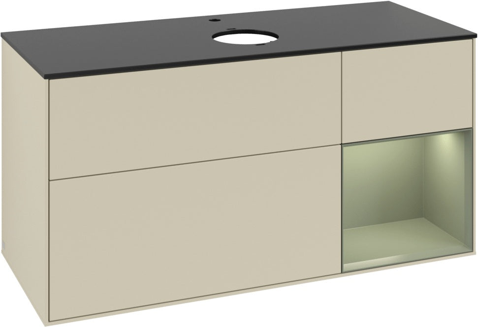 Villeroy & Boch Finion Waschbeckenunterschrank 1200 mm Glossy White Lacquer mit Beleuchtung