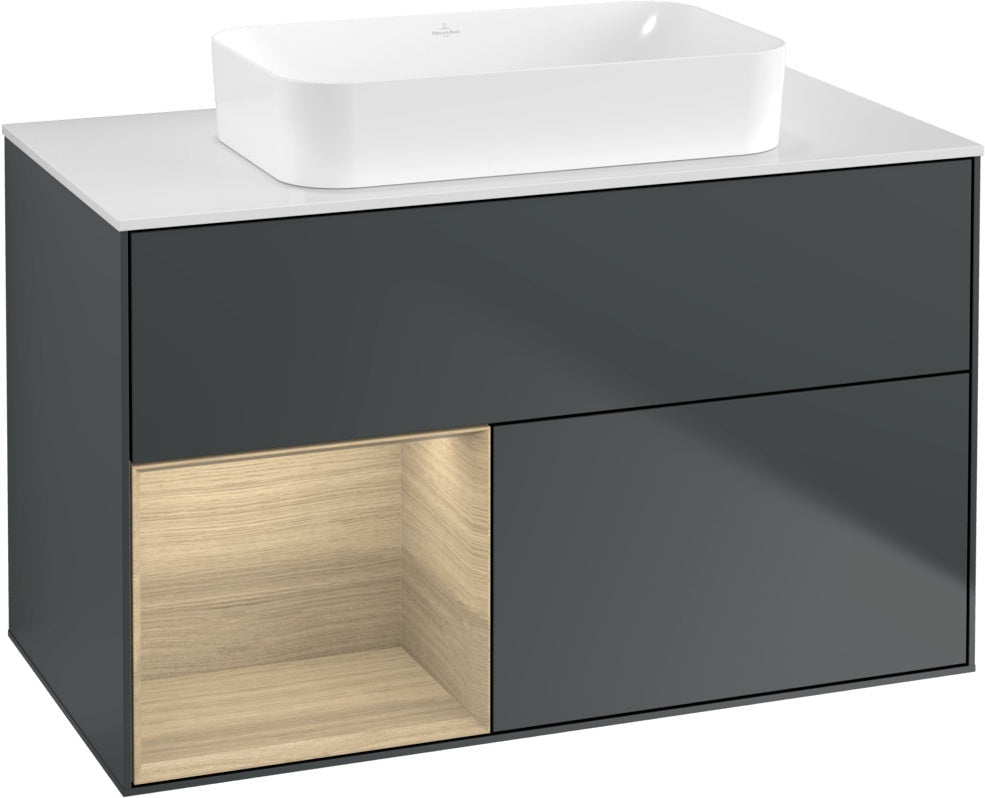 Villeroy & Boch Finion Waschtischunterschrank 1000 mm Glossy White Lacquer – mit LED-Beleuchtung & SoftClosing
