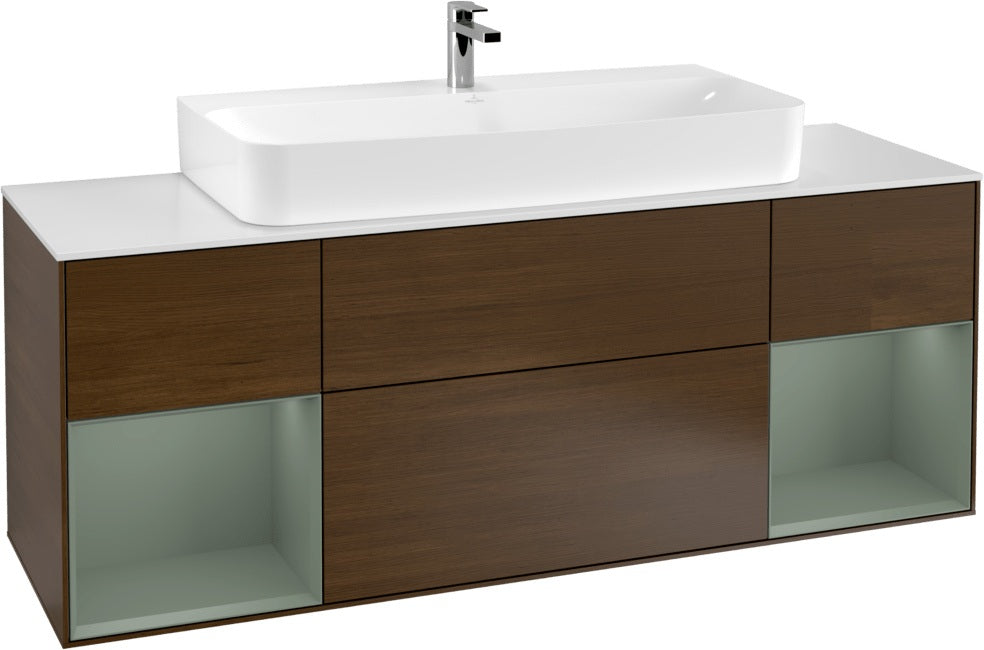 Villeroy & Boch Finion Waschtischunterschrank 1600 mm Glossy White Lacquer mit Beleuchtung