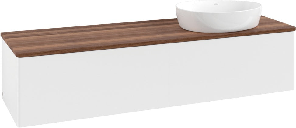 Villeroy & Boch Antao Waschtischunterschrank 1600 mm, 2 Auszüge, White Matt Lacquer, mit Beleuchtung