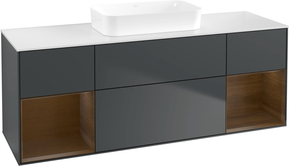 Villeroy & Boch Finion Waschtischunterschrank 1600 mm Glossy White Lacquer mit Beleuchtung