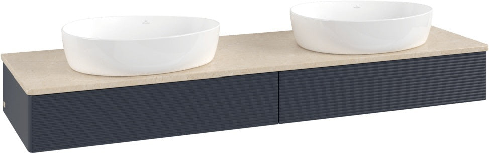 Villeroy & Boch Antao Waschtischunterschrank 1600 mm Anthrazit Matt mit LED-Beleuchtung und SoftClosing