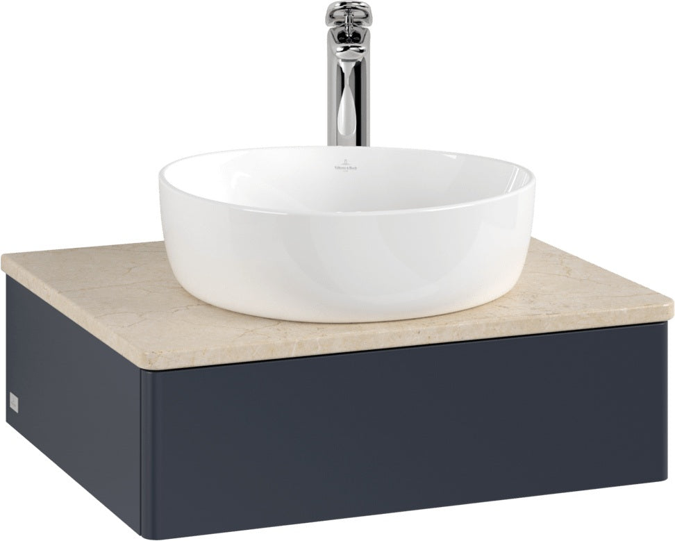 Villeroy & Boch Waschtischunterschrank Antao 600 mm, 1 Auszug, SoftClosing, Beleuchtung, Anthrazit Matt