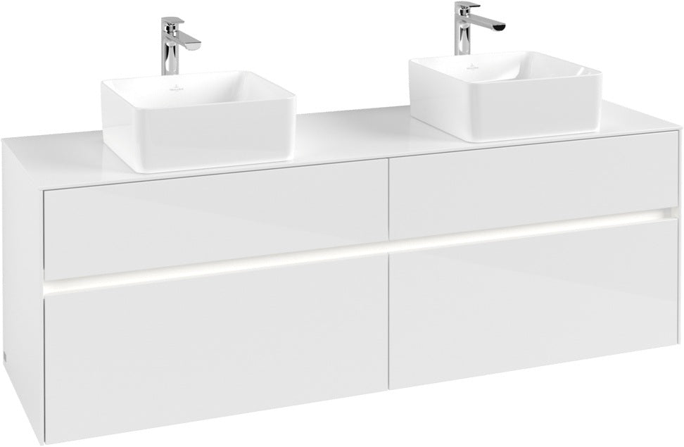 Villeroy & Boch Collaro Waschtischunterschrank 1600 mm Truffle Grey mit LED-Beleuchtung