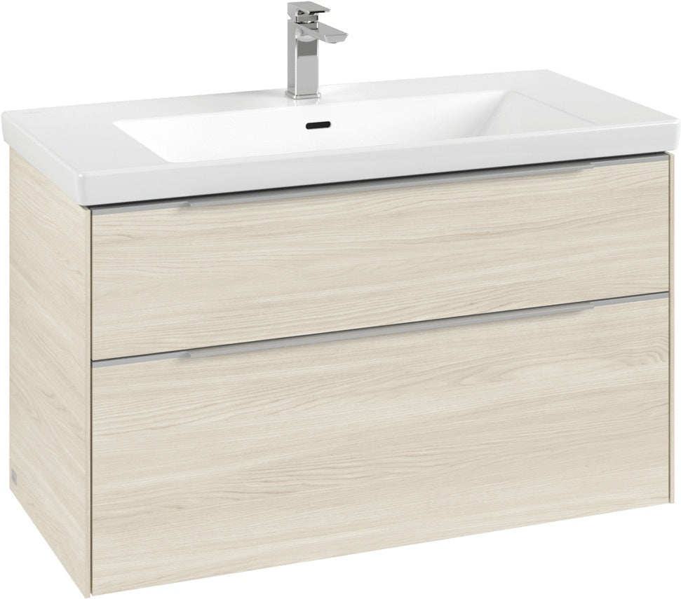 Villeroy & Boch Subway 3.0 Waschtischunterschrank C570L0 Brilliant White mit LED-Beleuchtung und SoftClosing