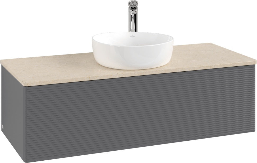Villeroy & Boch Waschtischunterschrank Antao 1200 mm Anthrazit Matt Lack mit LED-Beleuchtung