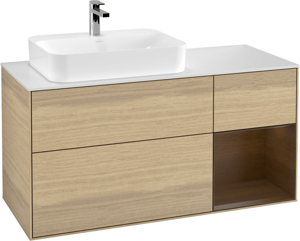 Villeroy & Boch Waschtischunterschrank Finion F401G 1200 mm Glossy White Lacquer mit Beleuchtung