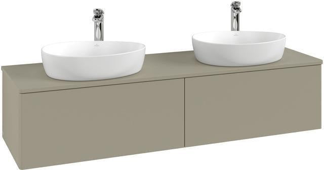 Villeroy & Boch Antao Waschtischunterschrank 1600 mm, 2 Auszüge, Stone Grey Matt, wandhängend