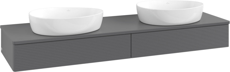 Villeroy & Boch Waschtischunterschrank Antao 1600 mm Anthrazit Matt Lack 2 Auszüge