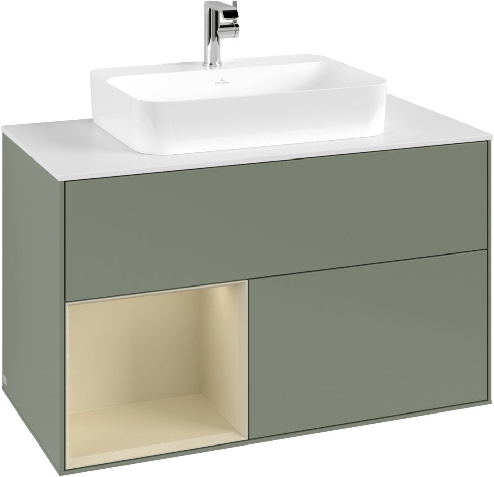 Villeroy & Boch Finion Waschtischunterschrank 1000 mm White Matt Lacquer mit LED-Beleuchtung