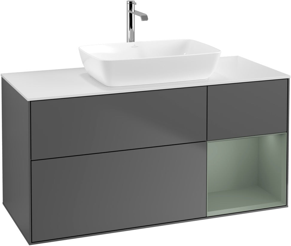Villeroy & Boch Waschtischunterschrank Finion G831G 1200 mm Glossy White Lacquer mit Beleuchtung