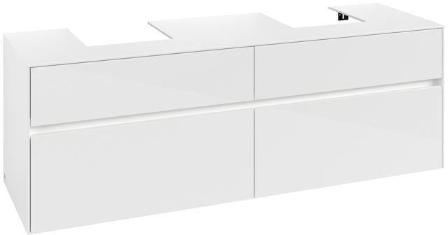 Villeroy & Boch Waschtischunterschrank Collaro C107B0 1600 mm Glossy White mit LED-Beleuchtung