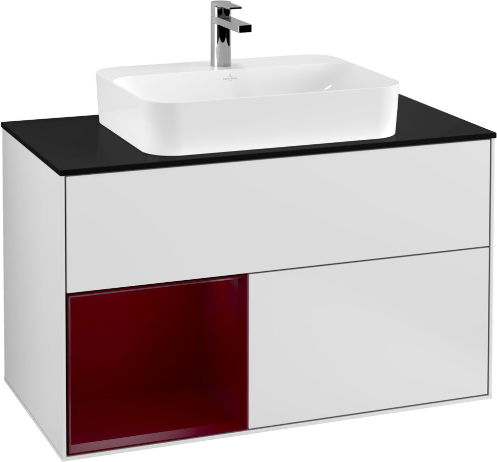 Villeroy & Boch Finion Waschtischunterschrank 1000 mm Glossy White Lacquer mit LED-Beleuchtung