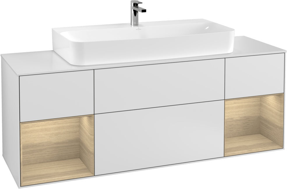 Villeroy & Boch Finion Waschtischunterschrank 1600 mm Glossy White Lacquer mit Beleuchtung