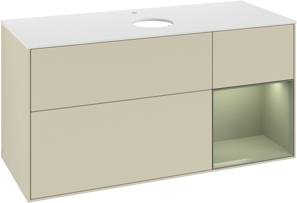 Villeroy & Boch Waschtischunterschrank Finion G831G 1200 mm Glossy White Lacquer mit Beleuchtung