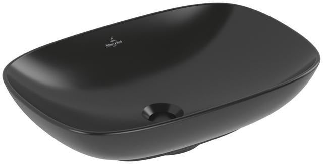 Villeroy & Boch Loop & Friends Aufsatzwaschbecken 560x380 mm Rechteck mit Überlauf S5 Ebony CeramicPlus