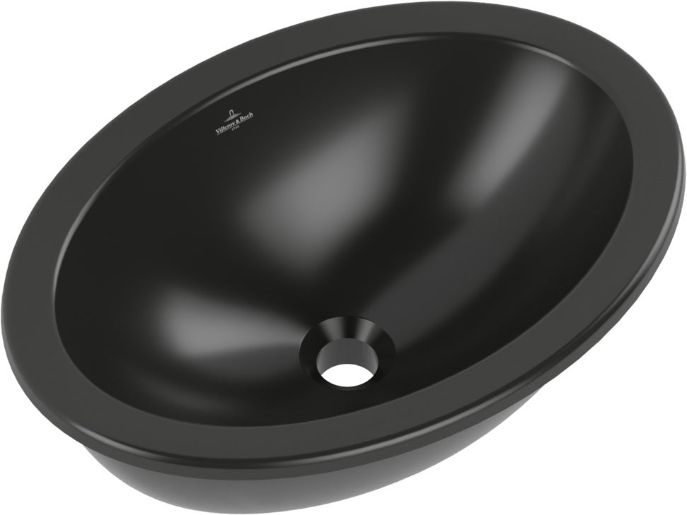 Villeroy & Boch Unterbauwaschbecken Loop & Friends Oval Pure Black CeramicPlus 485 mm