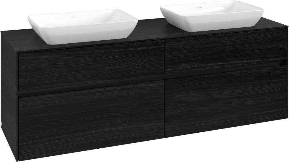 Villeroy & Boch Waschbeckenunterschrank Collaro C123 B0 1600 mm Black Oak mit Beleuchtung