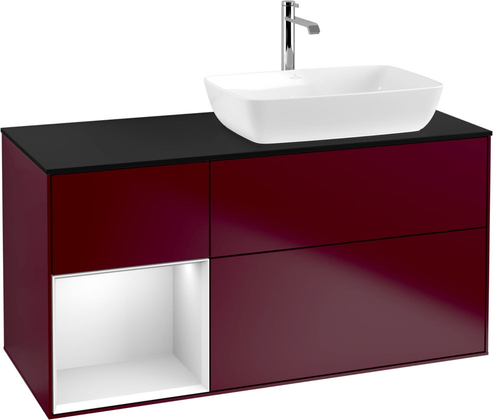Villeroy & Boch Finion Waschtischunterschrank 1200 mm Glossy White Lacquer mit Beleuchtung