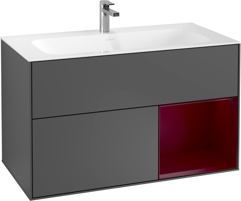 Villeroy & Boch Finion Waschtischunterschrank 996 mm White Matt Lacquer mit Beleuchtung