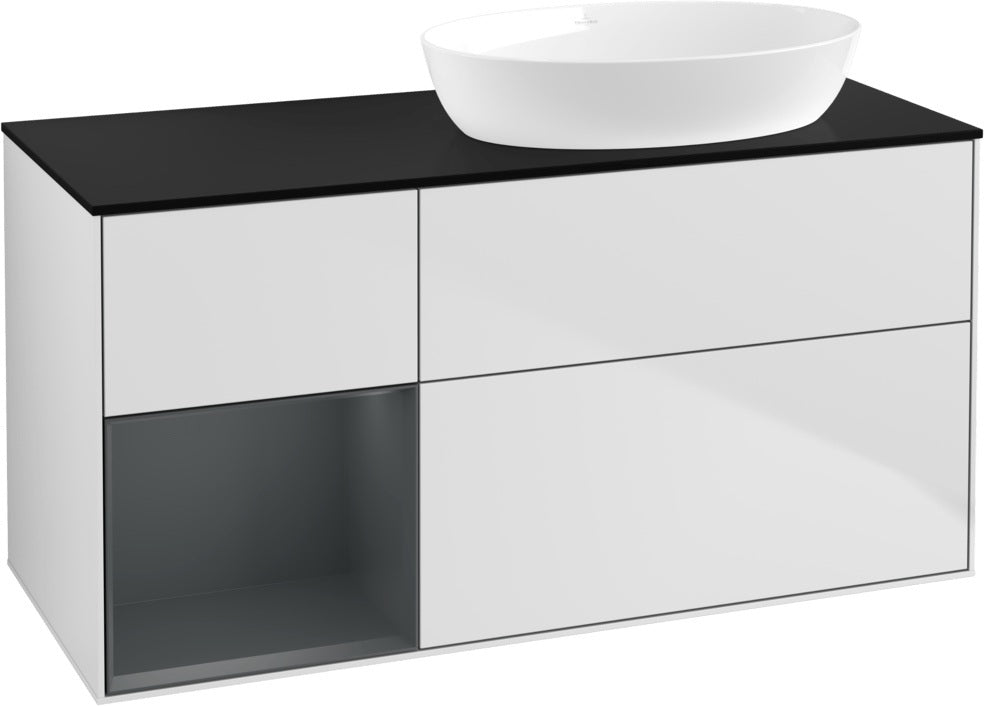 Villeroy & Boch Waschtischunterschrank Finion FA42G 1200 mm Glossy White Lacquer mit Beleuchtung