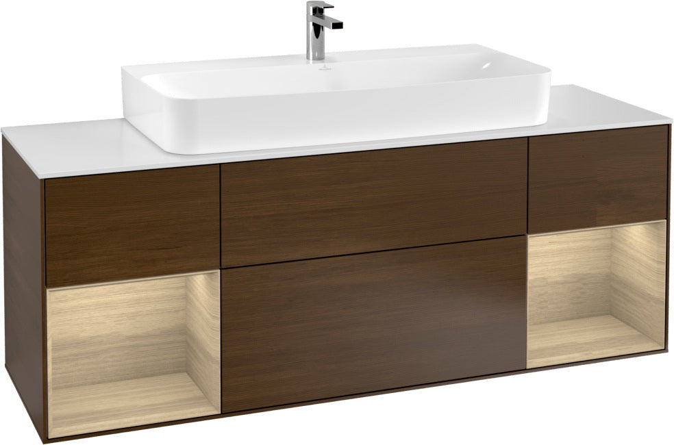Villeroy & Boch Finion Waschtischunterschrank 1600 mm Glossy White Lacquer mit Beleuchtung