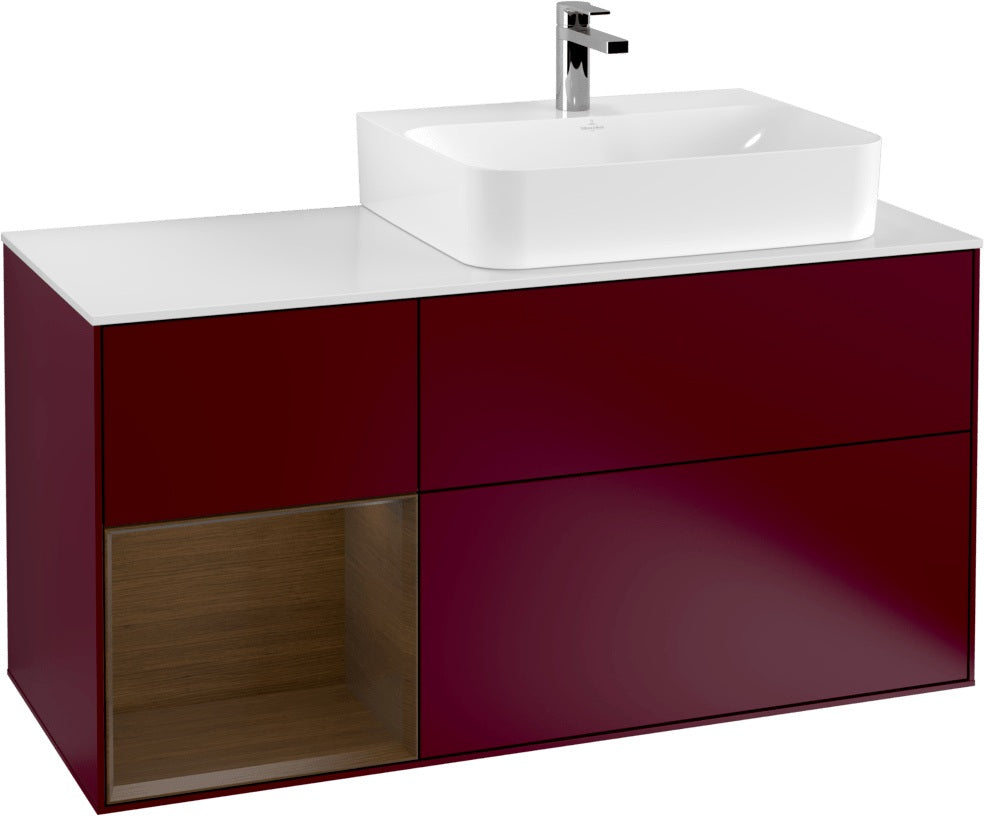 Villeroy & Boch Waschtischunterschrank Finion G141G 1200 mm Glossy White mit LED-Beleuchtung