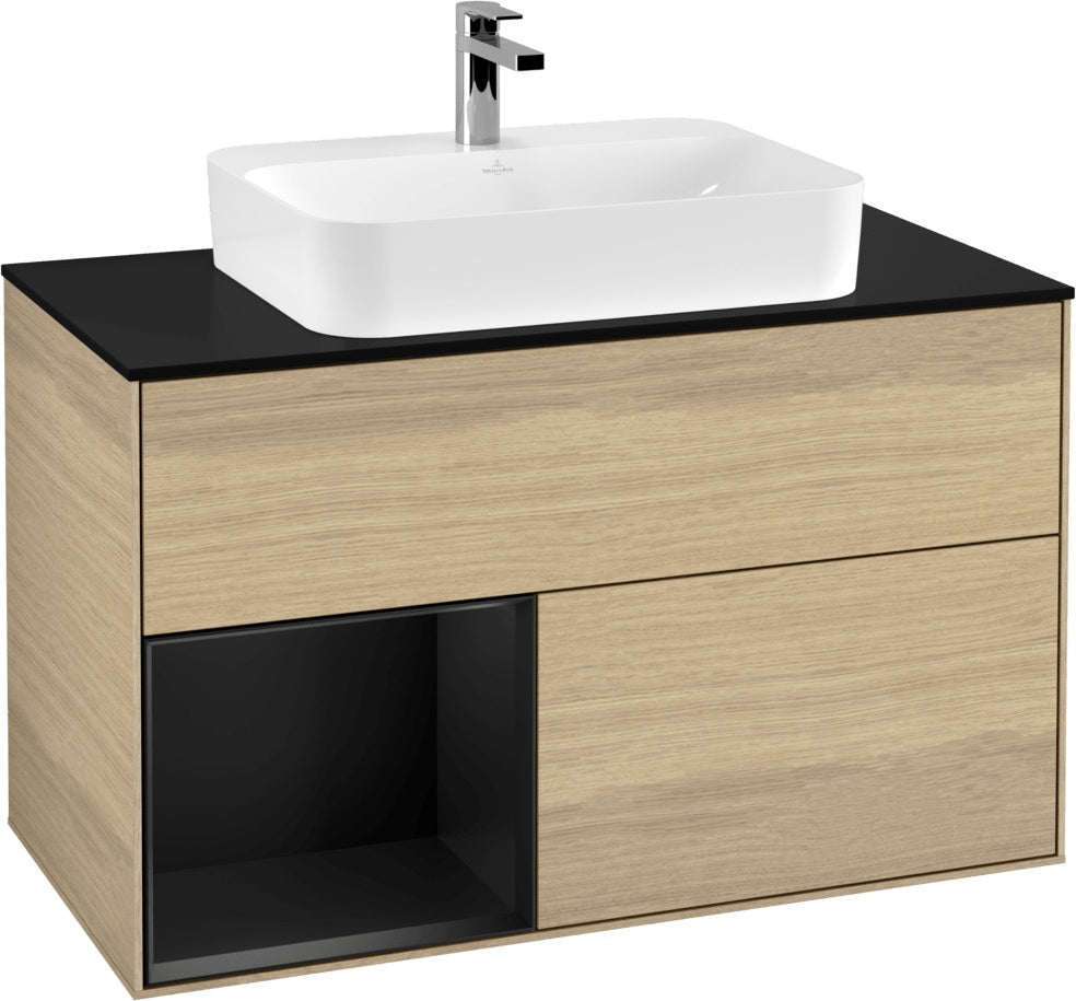 Villeroy & Boch Finion Waschtischunterschrank 1000 mm Glossy White Lacquer mit LED-Beleuchtung