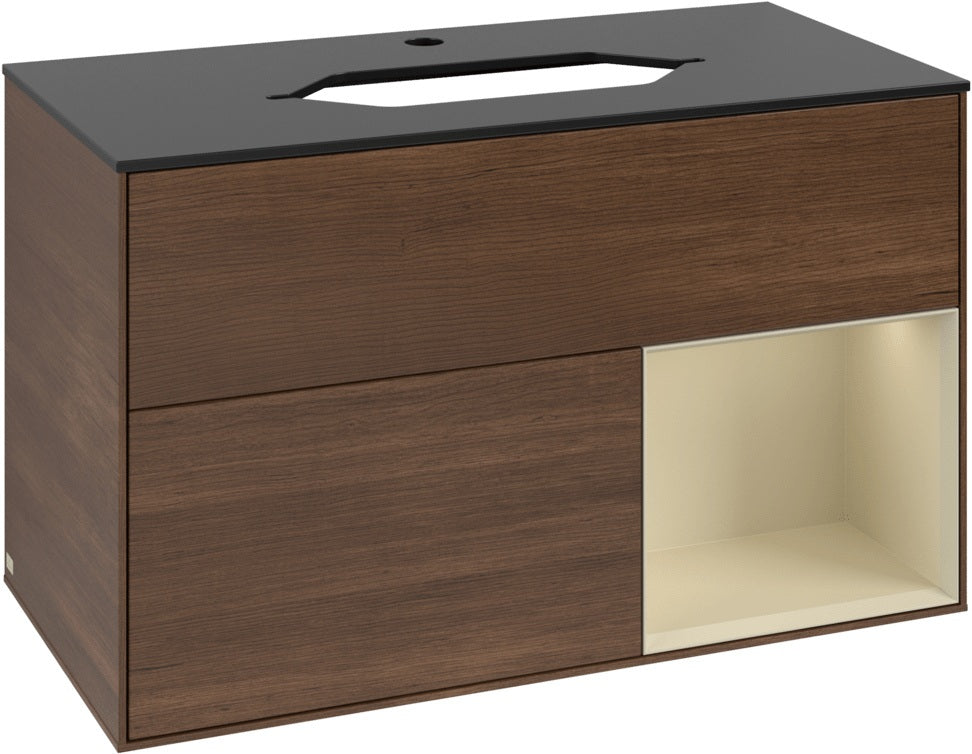 Villeroy & Boch Waschtischunterschrank Finion F252G 1000 mm Glossy White Lacquer mit LED-Beleuchtung