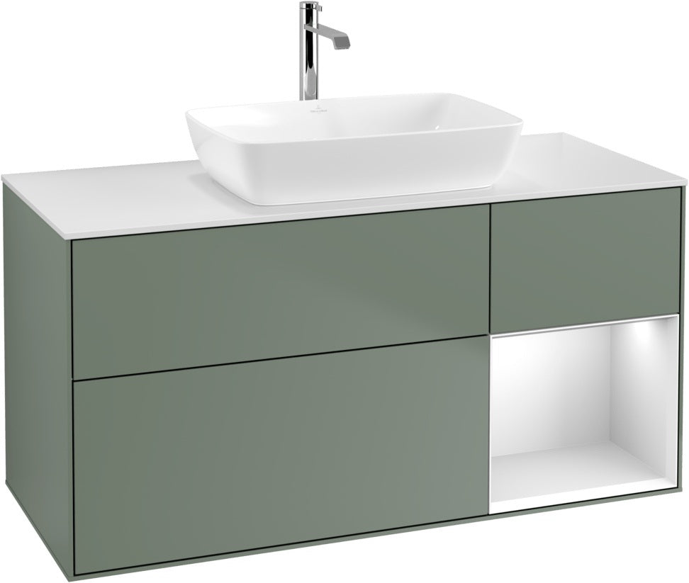 Villeroy & Boch Waschtischunterschrank Finion G831G 1200 mm Glossy White Lacquer mit Beleuchtung