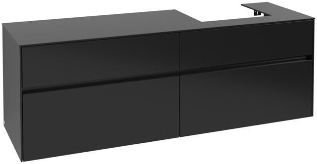 Villeroy & Boch Collaro Waschtischunterschrank 1600 mm Soft Grey, 4 Auszüge, Becken rechts