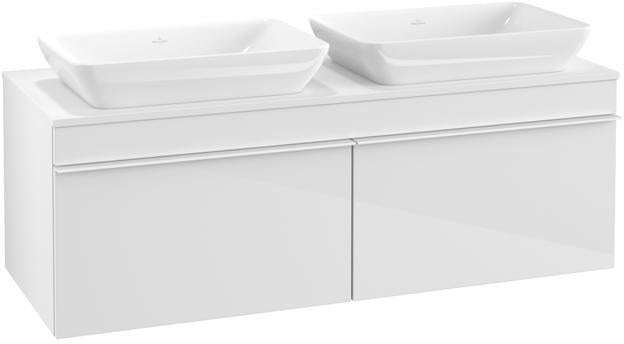 Villeroy & Boch Venticello Waschtischunterschrank 1257 mm Glossy White für 2 Waschbecken