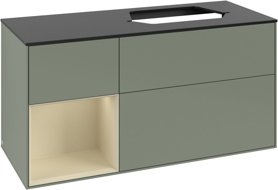Villeroy & Boch Finion Waschbeckenunterschrank 1200 mm Glossy White Lacquer mit Beleuchtung