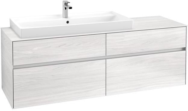 Villeroy & Boch Collaro Waschtischunterschrank 1600 mm mit LED-Beleuchtung und 4 Auszügen in Truffle Grey
