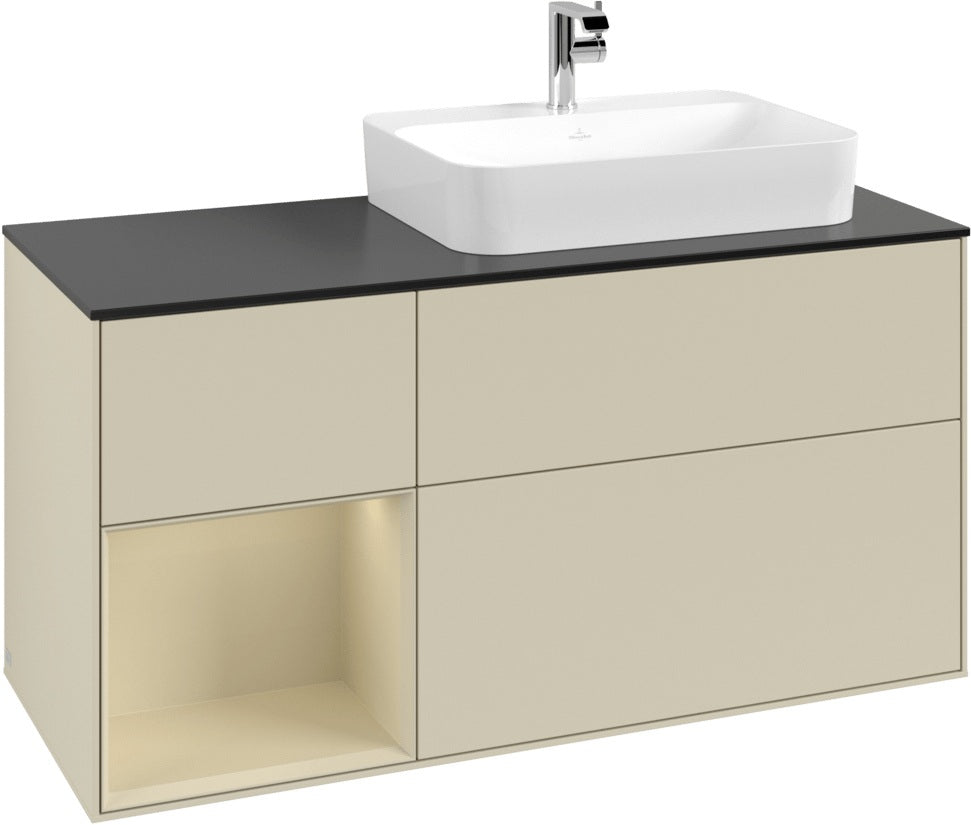Villeroy & Boch Finion Waschbeckenunterschrank 1200 mm Glossy White Lacquer mit Beleuchtung