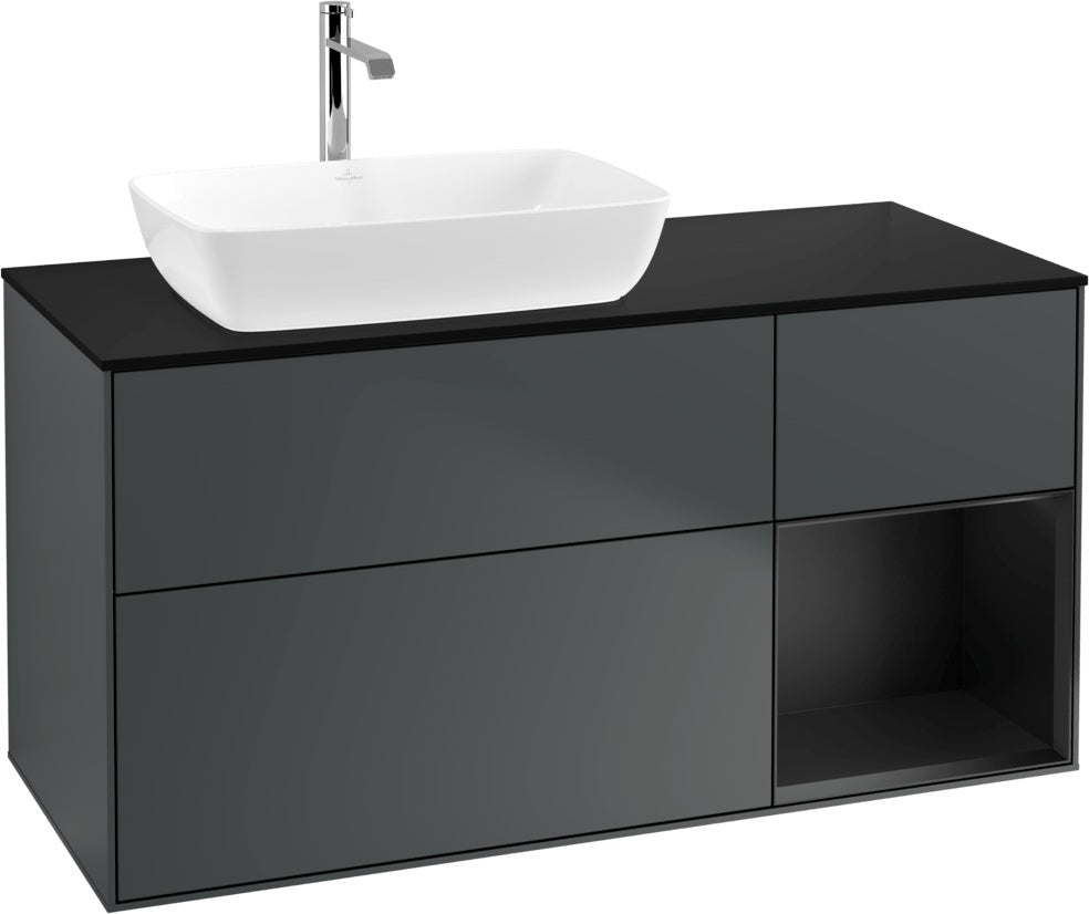 Villeroy & Boch Finion Waschtischunterschrank 1200 mm Glossy White mit Beleuchtung und SoftClosing