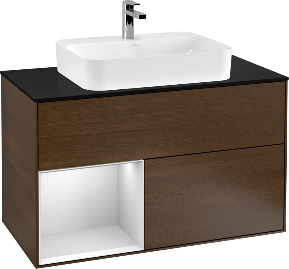 Villeroy & Boch Finion Waschtischunterschrank 1000 mm Glossy White Lacquer mit LED-Beleuchtung