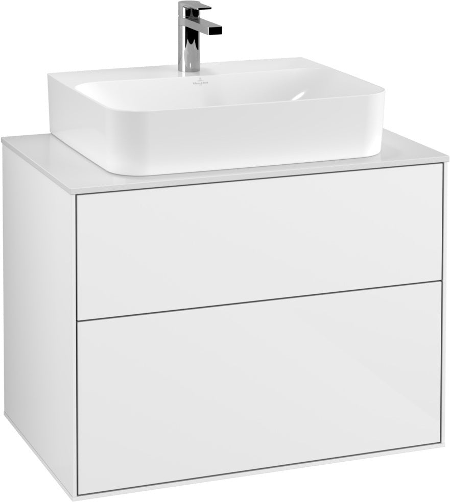Villeroy & Boch Finion Waschtischunterschrank 800 mm Glossy White Lacquer mit LED-Beleuchtung
