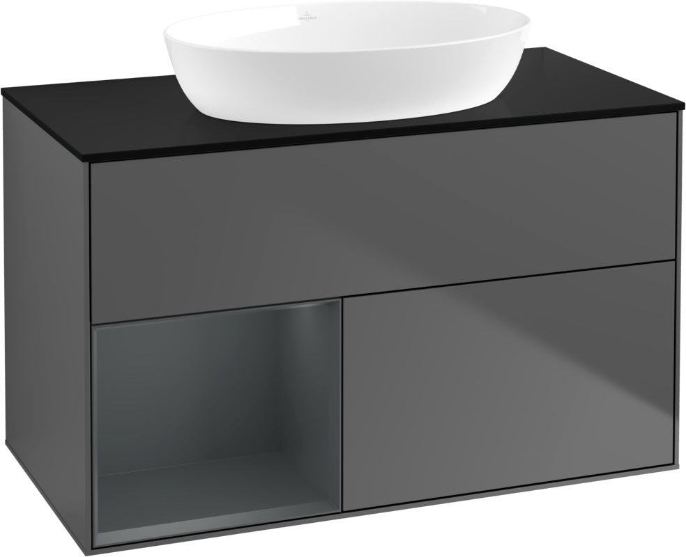 Villeroy & Boch Waschtischunterschrank Finion FA12G 1000 mm Glossy White Lacquer mit Beleuchtung