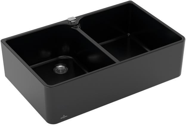 Villeroy & Boch Spülstein Doppelbecken 80 X Keramik Ebony CeramicPlus