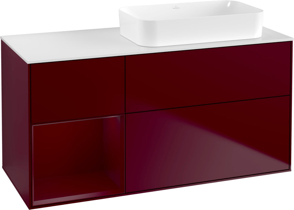Villeroy & Boch Finion Waschtischunterschrank 1200 mm Glossy White mit Beleuchtung